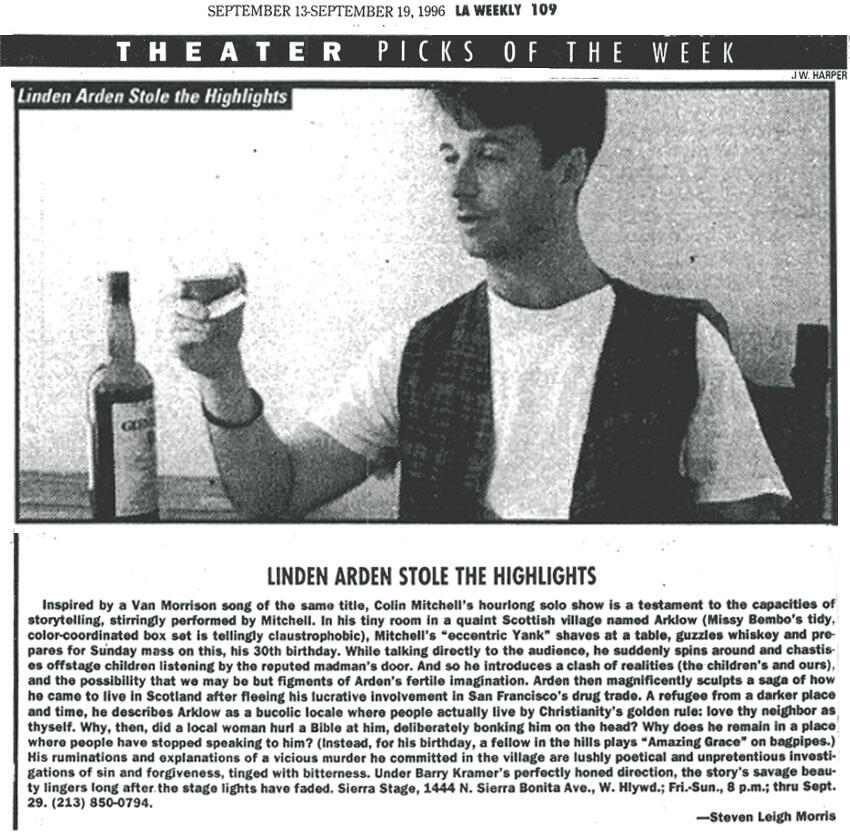 Colin Mitchell: Linden Arden Stole the Highlights (article)